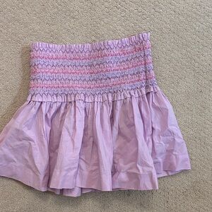 Lilac Smocked A-Line Skirt